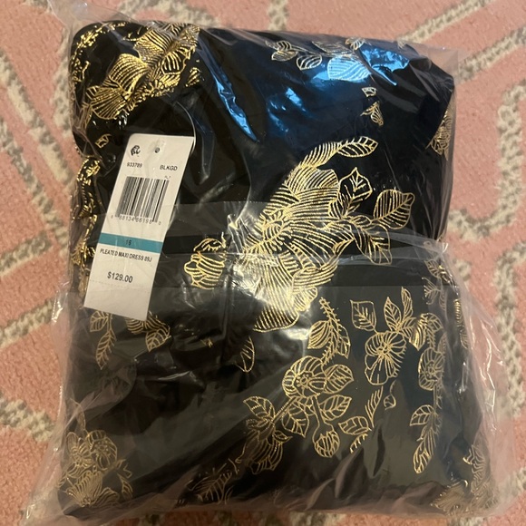 MSK formal Metallic-Print Pleated Blouson Gown size 16 - Picture 2 of 6